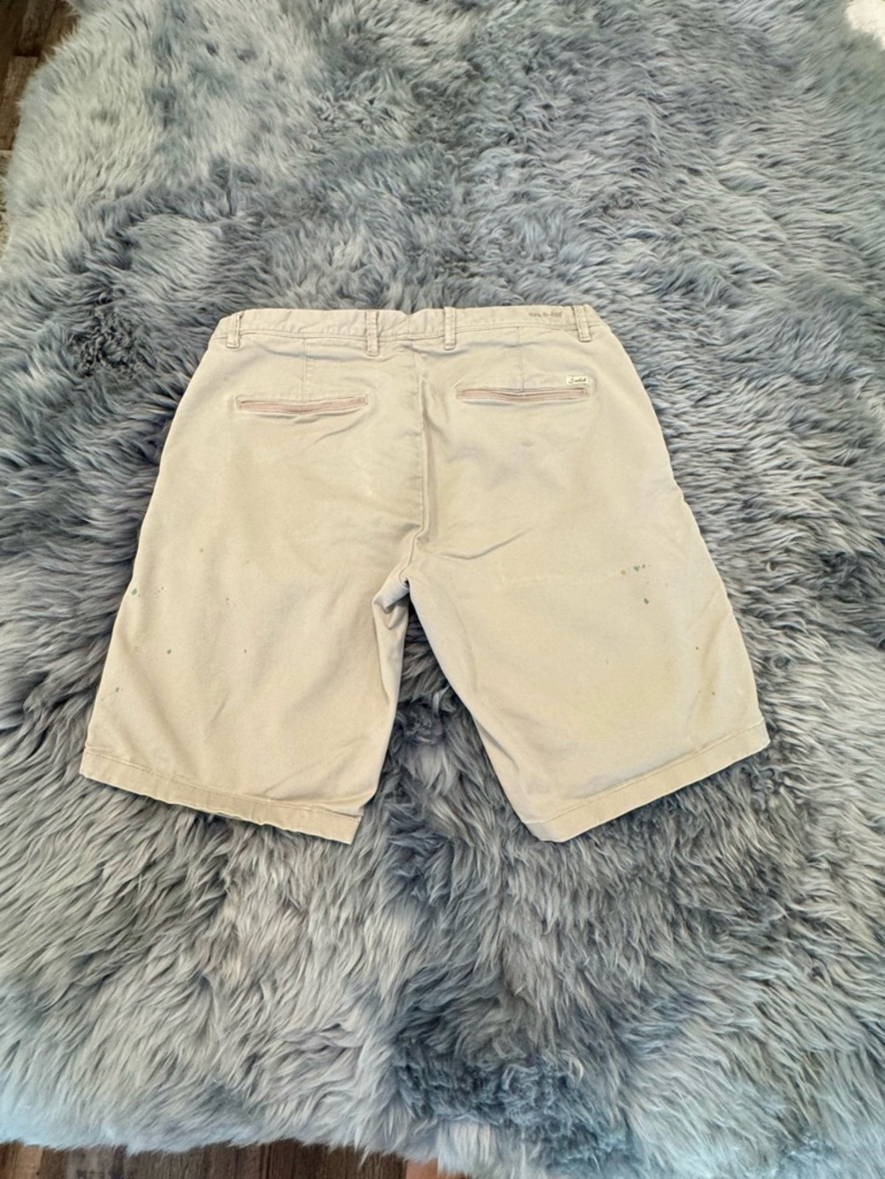 Scotch & Soda Light Beige Flat Front Men's Shorts